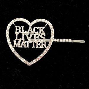 BLM heart hair pin